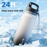 Gourde isotherme sous vide à double paroi en acier inoxydable 316 de 750 ml avec couvercle verrouillable, maintien au chaud de 24 à 36 heures, infuseur à thé intégré, compatible eau bouillante