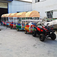 Tren de barriles de aceite sin rieles con dosel para niños, tren sin rieles para parques de atracciones, centros comerciales y parques infantiles urbanos