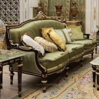 Ensemble de canapés arabes en bois de luxe classiques personnalisés canapé arabe Majlis arabie saoudite verte meubles