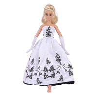 11,5-Zoll Baumwoll-Modepuppe mit Abendkleid und hängendem Schulterrock, Multi-Style für Halloween- und Neujahrsgeschenke