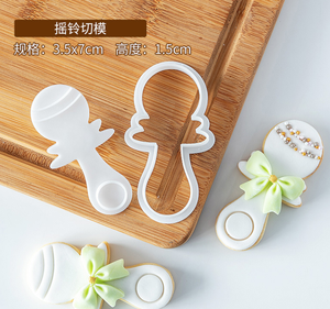 Nuovo Stampo per Biscotti, Accessori per Neonati, Stampo in Acrilico per Fondente, Tagliabiscotti in Plastica a Forma di Carrozzina e Orsetto - Product Image 5