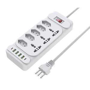 Prise de courant électrique brésilienne 7 <span class=keywords><strong>prises</strong></span> 4 B 2m Extension multiprise Protection contre les surcharges prise murale en cuivre UK EU AU - Product Image 1