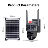 Eseecloud Caméra solaire 4G WIFI 4 objectifs 12MP PTZ IP extérieur 6K HD 3 écrans V380 Sécurité Suivi automatique 4K sans fil CCTV Carte Sim