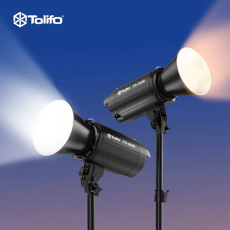 Tolifo lampu LED Video COB terus menerus, lampu siang hari 120W 200W untuk pemotretan foto Studio potret