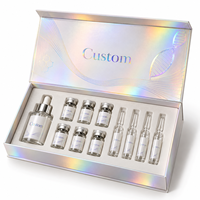 Boîte d'emballage personnalisée haut de gamme pour ampoules, boîte cadeau rigide en papier de luxe avec insert en EVA pour flacons d'échantillons de sérum et d'essence