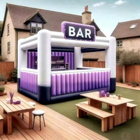 Bar gonflable pour piscine, portable, pour extérieur, jardin, événements, fêtes, bar flottant, tente de bar aquatique avec sièges, protection UV, ignifuge
