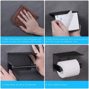 Nouveau support de papier toilette sur pied pour salle de bain, en acier inoxydable, avec étagère de rangement - Product Image 5