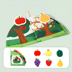 หนังสือผ้าสำหรับเด็ก ลายการ์ตูนสัตว์น่ารัก สีสันสดใส ดีไซน์น่ารัก ช่วยพัฒนาการมองเห็นของเด็ก ซักได้ เหมาะสำหรับเด็กอายุ 3-6 เดือน รุ่น JBK-31 - Product Image 3
