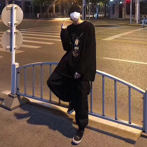 Logo personnalisé hommes chandails démon Jacquard col rond pull-over tricots surdimensionné haut en tricot hiver à manches longues Halloween pull hommes - Product Image 3