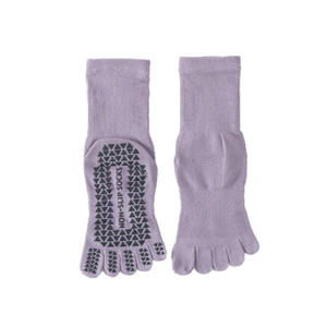 Chaussettes de yoga et de Pilates pour femmes LONGFEI, vente en gros, logo personnalisé, fabricant, chaussettes de yoga antidérapantes spéciales à cinq doigts - Product Image 5