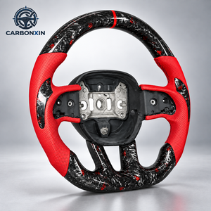 Volante Deportivo de 3 Brazos de Fibra de Carbono Forjado Personalizado con Calefacción y Empuñadura de 35 mm para Dodge Charger/Rt/Challenger/Durango 2016-2023 - Product Image 2