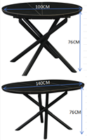 Table à manger extensible de luxe moderne avec plateau en pierre frittée, extension à feuilles escamotables, base en métal robuste, vente directe usine