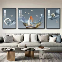 Peinture murale abstraite de luxe moderne, ensemble de 3 tableaux en porcelaine cristalline, vente en gros pour décoration de salon et maison, encadrée
