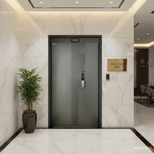 ZS Custom Modern Design Villa House Aluminum Alloy Stainless Steel Exterior Security Unequal Double Front Entry <strong>Door</strong> - Product Image 1