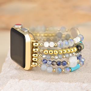 Eraysun pierre naturelle lien Boho <span class=keywords><strong>Bracelet</strong></span> bande Smartwatch <span class=keywords><strong>Bracelet</strong></span> pour Iwatch série 8 7 6 pour <span class=keywords><strong>Apple</strong></span> <span class=keywords><strong>Watch</strong></span> Band bijoux - Product Image 5