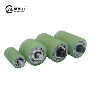 Polyurethane cao su tráng con lăn với trục nhà máy tùy chỉnh thép hổ phách bề mặt không gỉ kết thúc với đôi mang - Product Image 5
