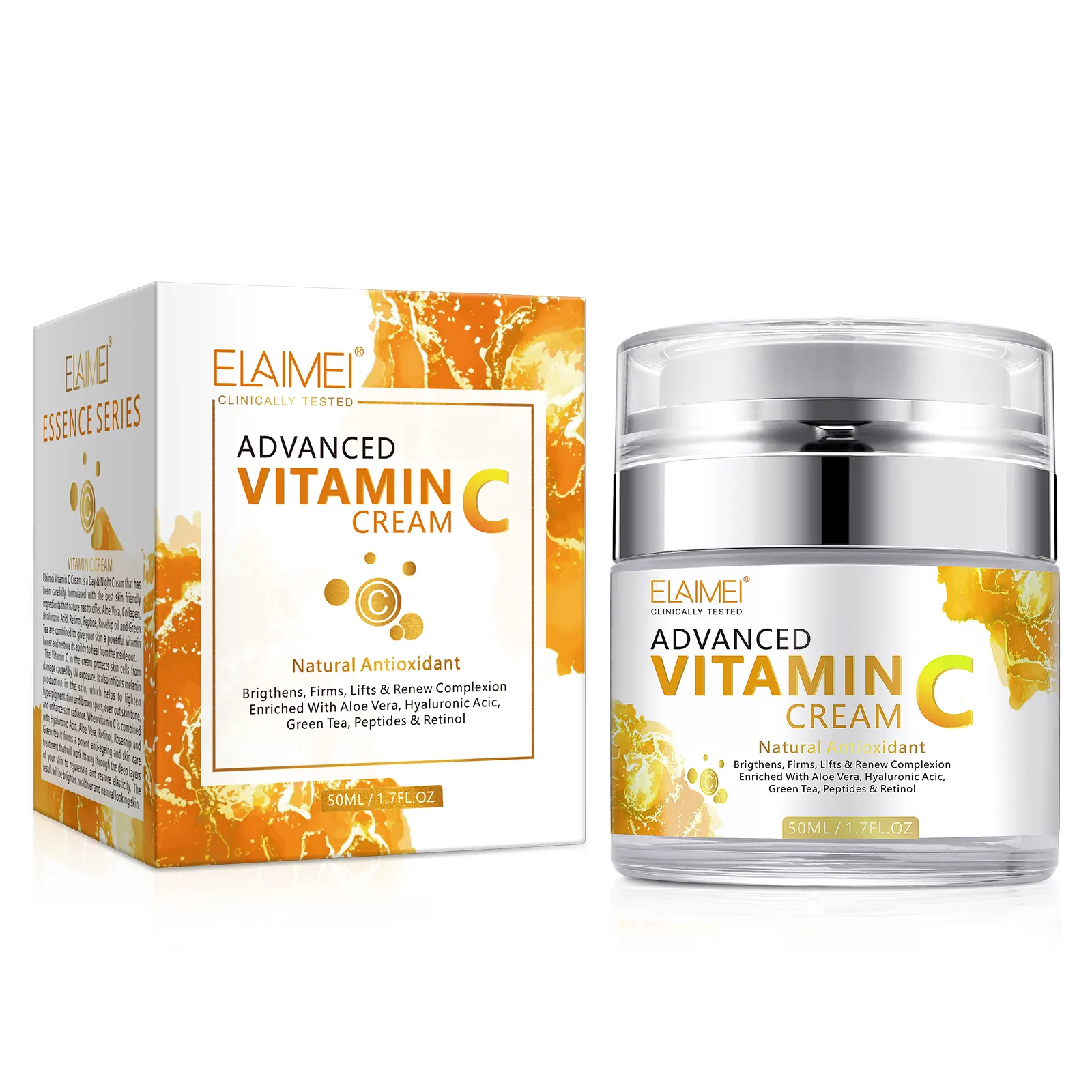 ELAIMEI Anti-rides Anti-âge Collagène Visage Serrant Presse Crème Peau Réparatrice Vitamine C Crème Visage