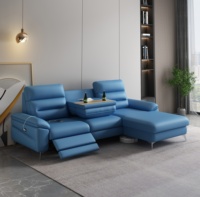 Canapé-lit modulaire de luxe moderne en forme de L, 4 places, avec rangement, pliable, inclinable électriquement, avec structure en bois pour salon
