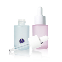 Botol Serum Wajah Kaca Penitis, Botol Serum dengan Kemasan Amber Mewah Bahan Kaca Cetak Layar Perawatan Pribadi 1 Buah