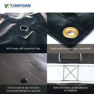 <span class=keywords><strong>Bâche</strong></span> en PVC vinyle acier haute résistance 18 oz 16x18 - Noir avec imperméabilisation <span class=keywords><strong>pour</strong></span> couverture de camion à <span class=keywords><strong>benne</strong></span> basculante - Product Image 4