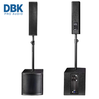 Système Sonore DBK 4 Colonnes Pro 12 Pouces, Caisson de Basses Amplifié, Système de Sonorisation Actif pour Concerts et Événements
