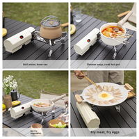 Réchaud à gaz butane pliable portable pour camping en plein air, mini-cuisinière à gaz pour fondue, thé, pique-nique, randonnée, cuisson