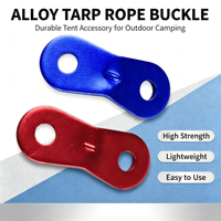 Boucle de tension pour corde de tente de camping extérieure, double œillet en alliage d'aluminium, fixation paracorde, ajustement coulissant, tensionnement de la bâche universel
