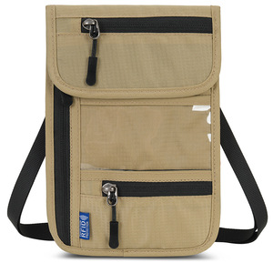 Portefeuille multifonction antivol fin, pochette de voyage dissimulée pour le cou, étui pour passeport, porte-cartes, porte-carte d'identité solide, fermeture éclair en nylon B0018 - Product Image 5