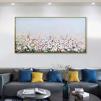 100% fleurs colorées peintes à la main, art fait à la main, art mural encadré, décoration intérieure moderne, toile de peinture à l'huile