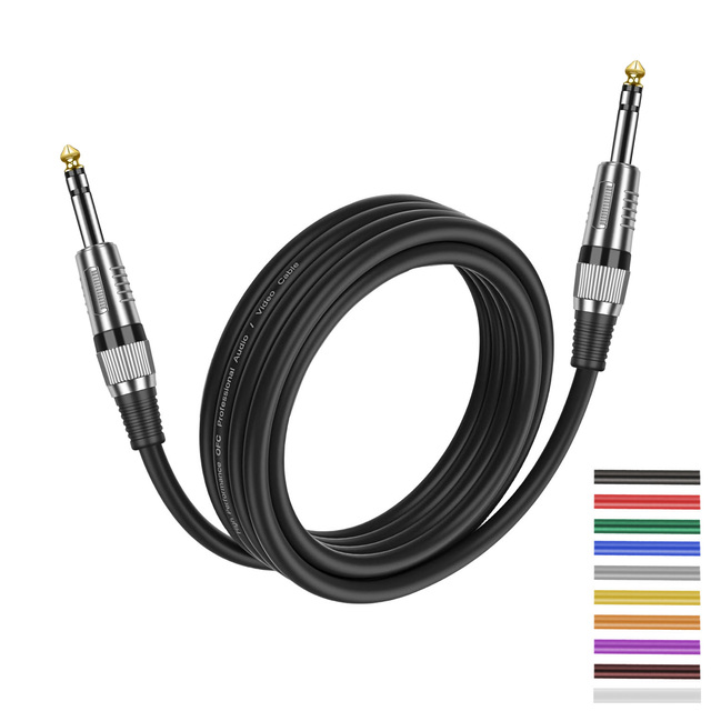 Factory OEM Instrument Cables Electric Guitar Cord 1/4 Inch Jack to Straight 6.35mm TRS Plug Connect Cable for Guitar Bass