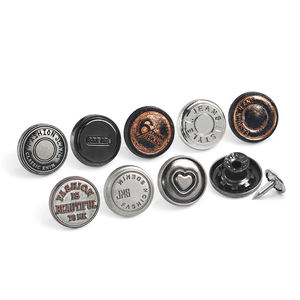 KUNSHUO-Pantalones vaqueros de aleación de zinc con logotipo personalizado de fábrica, zamac y remaches, pantalones vaqueros plateados - Product Image 2