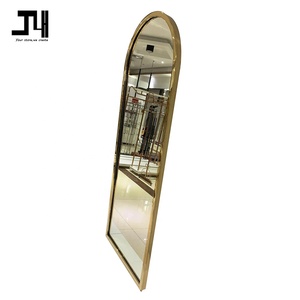 Boutique Clothing Store Custom Metal Framed <strong>Arched</strong> <strong>Full</strong> <strong>Length</strong> <strong>Mirror</strong> Stainless Steel Shiny Gold Floor Standing <strong>Large</strong> <strong>Mirrors</strong> - Product Image 3