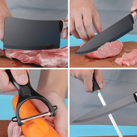 MANJIA Ensemble de Couteaux en Acier Inoxydable 9 Pièces Antiadhésifs pour la Maison Vente en Gros Couteaux de Cuisine Professionnels avec Support en Acrylique