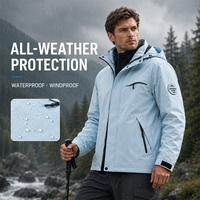 LOVE NATURE Veste d'extérieur unisexe 3-en-1 avec ensemble polaire amovible / Veste monocouche imperméable coupe-vent respirante Protection 3 couches