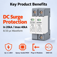 Dispositif de protection contre les surtensions CC pour systèmes photovoltaïques, type 2 SPD 20kA 40kA 500V 1000V 1500V, parafoudre pour système photovoltaïque