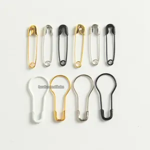 coloured safety pins brass and iron safety pin pear shape gold safety pin