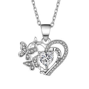 Love Luxury love Fashion love Fashion love Micro diamante incastonato <span class=keywords><strong>ti</strong></span> <span class=keywords><strong>amo</strong></span> per sempre collana con ciondolo di lusso a forma di cuore - Product Image 1