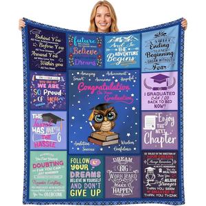 Assorted Print Birthday Floral Flannel Blanket Throw Blanket Nap Blanket <b>Machine</b> Washable Fade Resistant for Home Office Nap YH- - Product Image 5