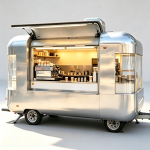 Camión de Comida Auron Estilo Clásico de 4 Ruedas, Carrocería de Acero Inoxidable, Compartimentos Aislados, Uso en Exteriores, Camión de Comida Eléctrico Nuevo - Product Image 4