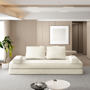 Multifunctional Reclining <b>Convertible</b> Sofa <b>Bed</b> 2 Removable Backrests Eco-Friendly Upholstered Deep Seat for Living Hotel Bedroom - Product Image 1