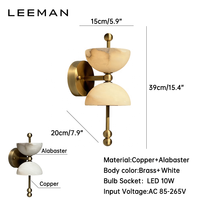 Applique murale de luxe en albâtre pour chambre à coucher, lampe décorative moderne en cuivre et marbre espagnol, éclairage mural LED
