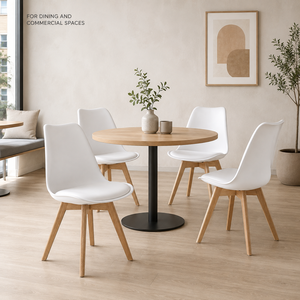 <span class=keywords><strong>Chaise</strong></span> de salle à manger moderne en gros d'usine avec siège rembourré, coque en plastique facile à nettoyer et pieds en bois massif pour la maison, le café et le restaurant - Product Image 5