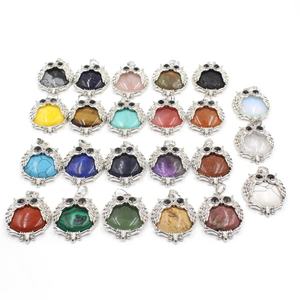 Ciondolo gufo classico simpatico animale in lega di pietra naturale con placcatura in argento ciondolo feste per bambini regali Unisex - Product Image 6