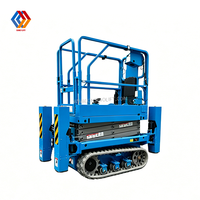Ucuz Fiyatlı 6m 8m 10m Elektrikli Kendinden Tahrikli Paletli Adam Kaldırma Platformu Mobil Her Türlü Araziye Uygun Paletli Makaslı Platform