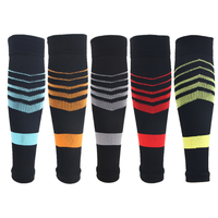 Chaussettes de sport montantes à rayures chevron personnalisées OEM, soutien de compression du mollet, pour football et athlétisme, vente en gros