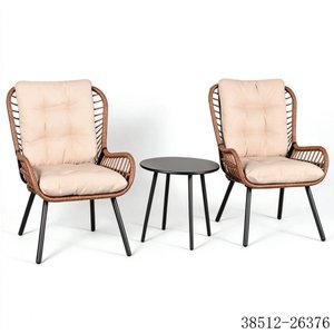Conjunto de Jardín Contemporáneo de Ratán para Exteriores, 2 Plazas, con Mesa de Centro y Cojines Beige, Modelo 38512-26379 - Product Image 3
