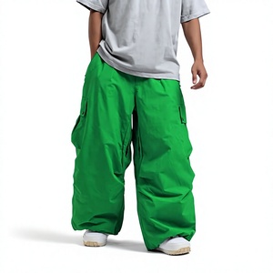 Men's <b>Green</b> <b>Cargo</b> <b>Pants</b> With Drawstring Closure Waterproof Polyester Style - Product Image 1