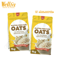 Sachet personnalisé imprimé de haute qualité en PE de qualité alimentaire refermable à fond plat pour muesli petit-déjeuner sain avec fenêtre transparente