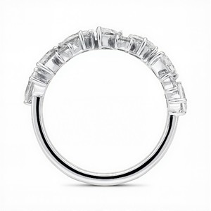 Anillo Elegante con Diamantes Cultivados en Laboratorio, Corte Redondo de 0.32 Quilates y Pera de 1.75 Quilates para Mujer, Diamantes VVS VS, Plata 925, Oro de 10KT, 14KT, 18KT - Product Image 3
