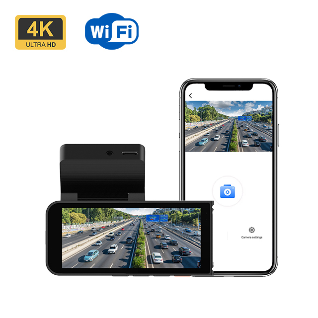 4K 3.69 Inch Touch Screen Mini Hidden Driver Car DVR Dash Cam Front/Rear with WiFi GPS FHD Night Vision